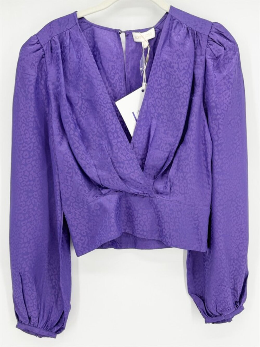 Ronny Kobo M Silk Eugenia Wrap Cropped Top NWT - Picture 3 of 12